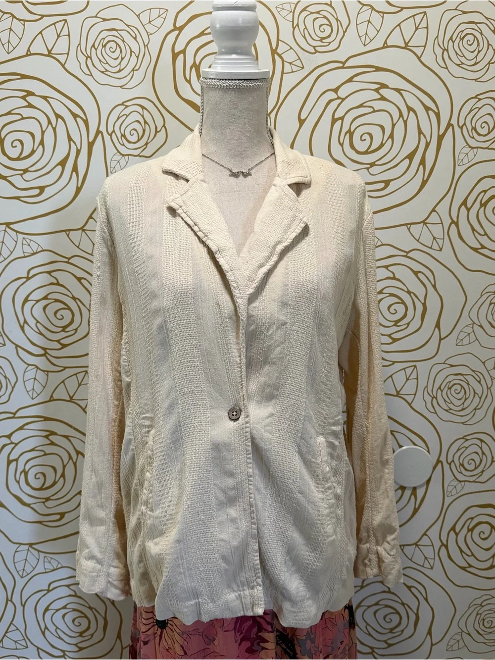 Free People Boho coastal Women's Lightweight Textured Blazer Jacket